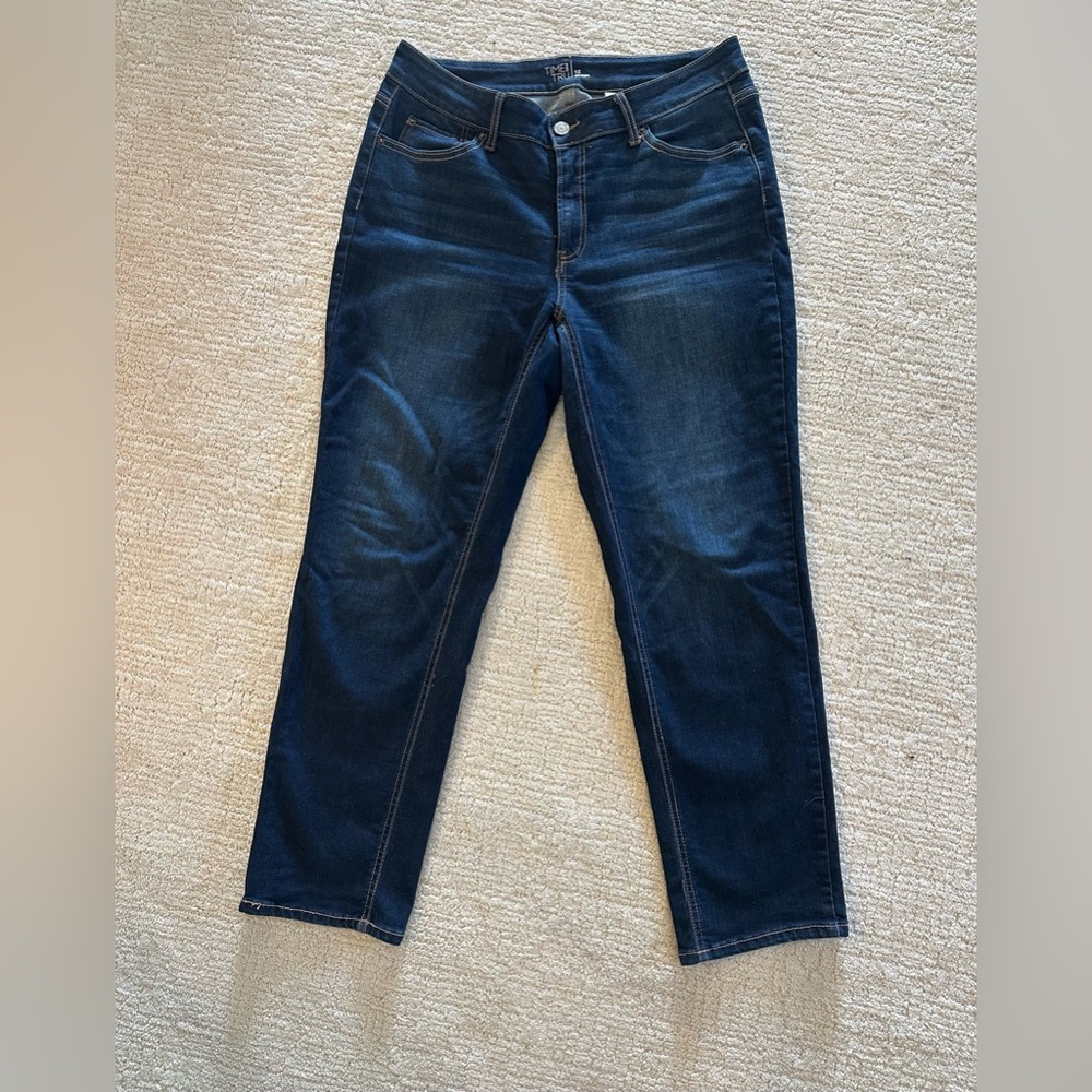 Time and Tru Women’s Mid Rise Straight Jeans, 29" Inseam, size 12